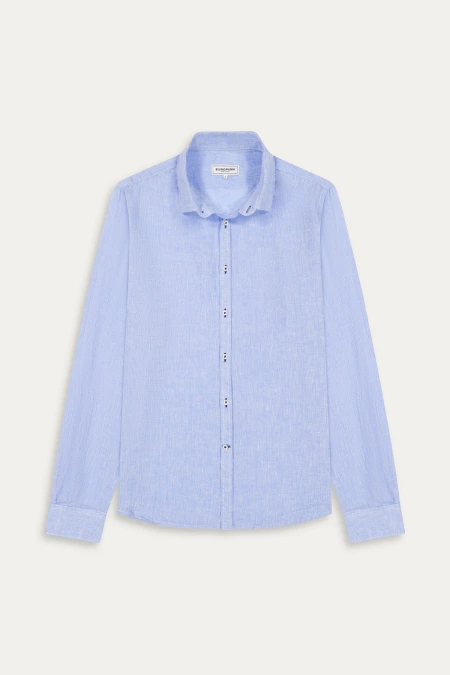 Plain blue color long sleeves shirt for men | Quality brand Europann