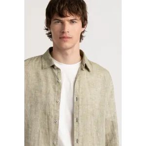 Plain kaki color long sleeves shirt for men | Quality brand Europann