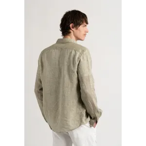 Plain kaki color long sleeves shirt for men | Quality brand Europann