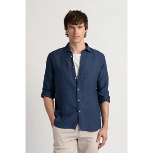 Plain navy blue color long sleeves shirt for men | Quality brand Europann