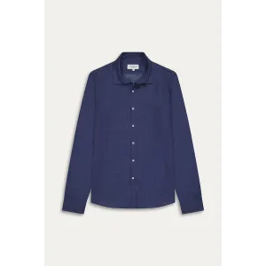 Chemise Homme manches longues unie marine slimfit|Europann