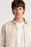 Chemise Homme manches longues unie beige slimfit|Europann