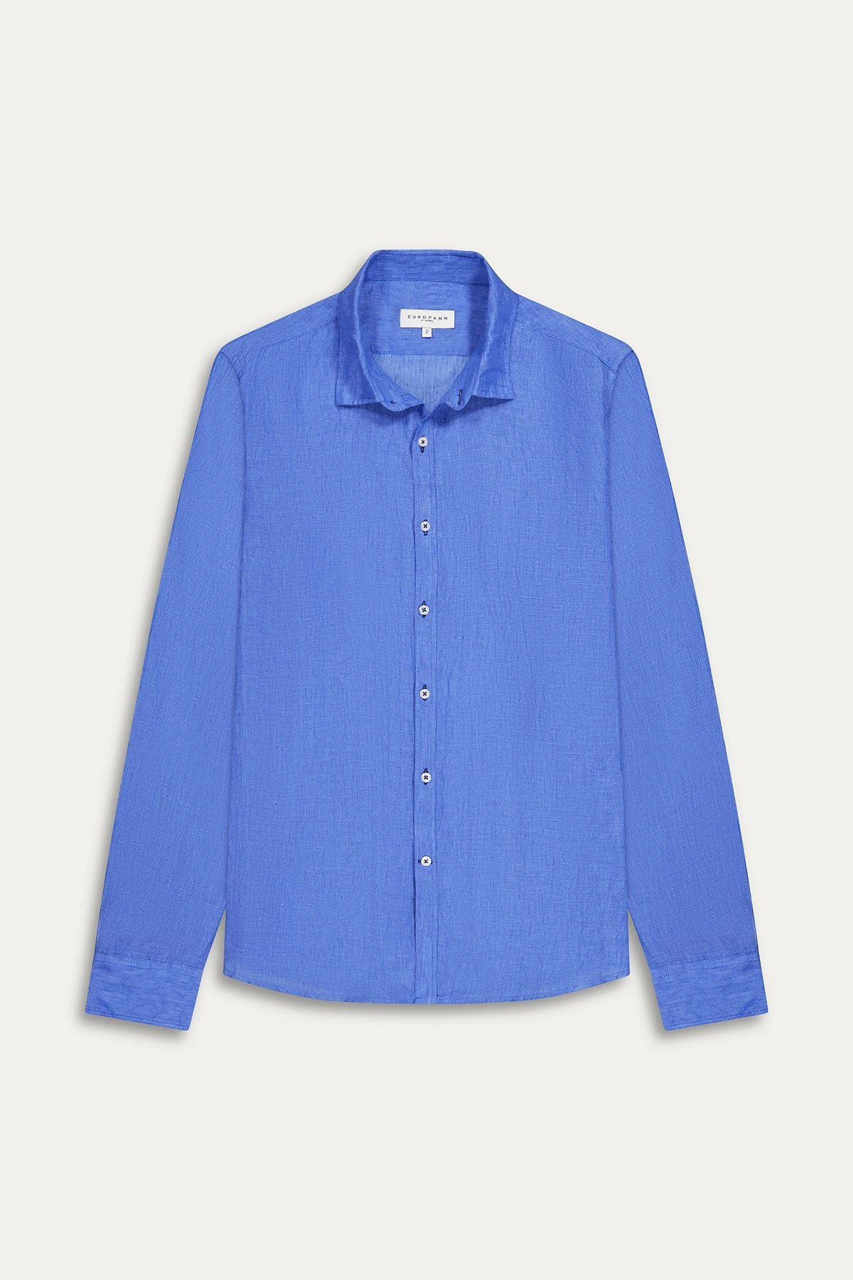 JONAS - Plain linen shirt royal blue