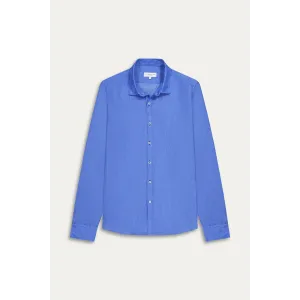 JONAS - Plain linen shirt royal blue