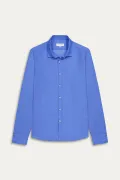JONAS - Plain linen shirt royal blue
