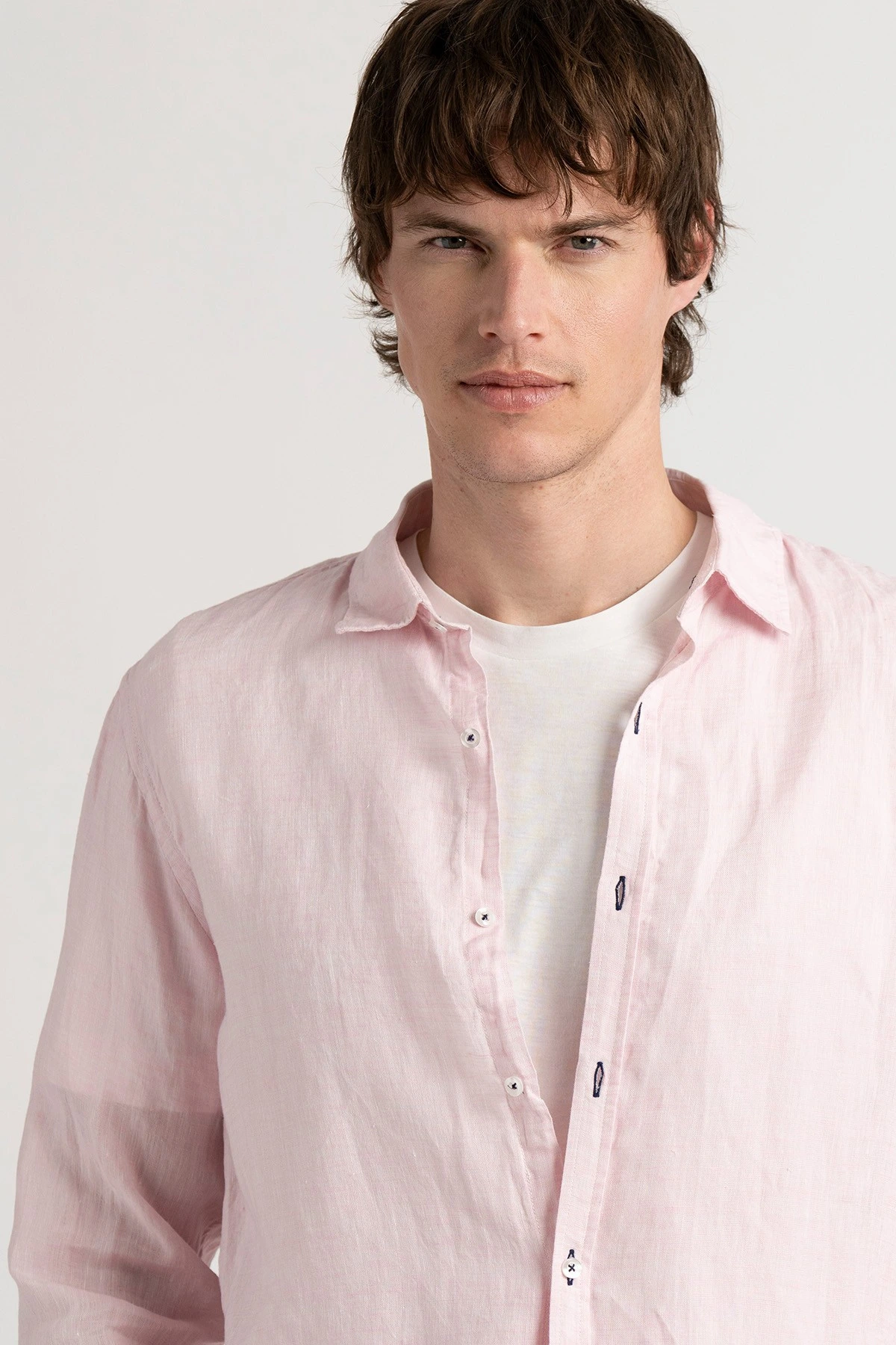 Plain pink color long sleeves shirt for men | Quality brand Europann
