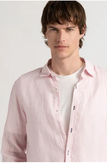 Plain pink color long sleeves shirt for men | Quality brand Europann
