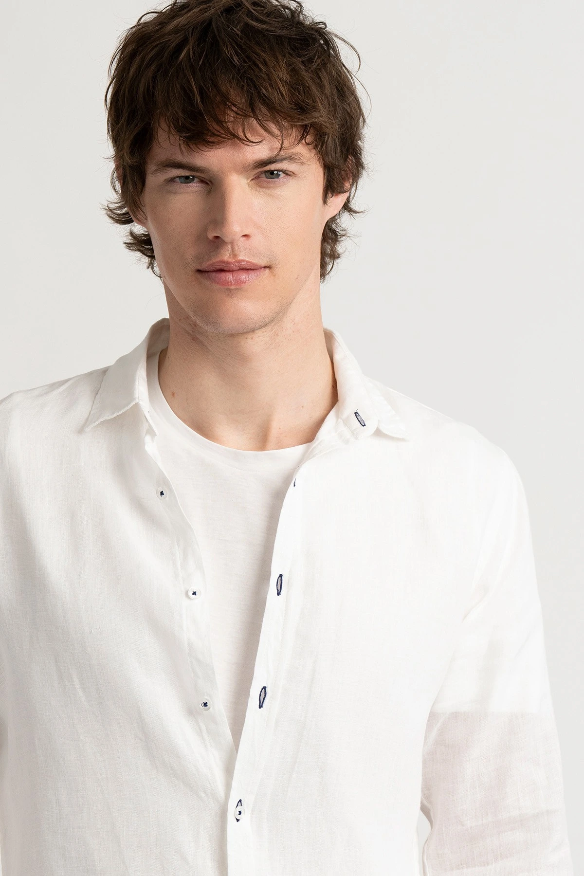 Chemise Homme manches longues unie blanche slimfit|Europann