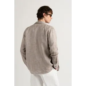 JONAS - Linen shirt taupe