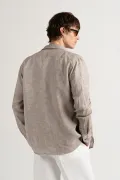 JONAS - Linen shirt taupe