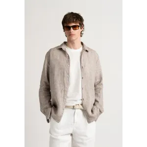 JONAS - Linen shirt taupe
