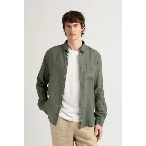 DIVA - Plain linen shirt bronze