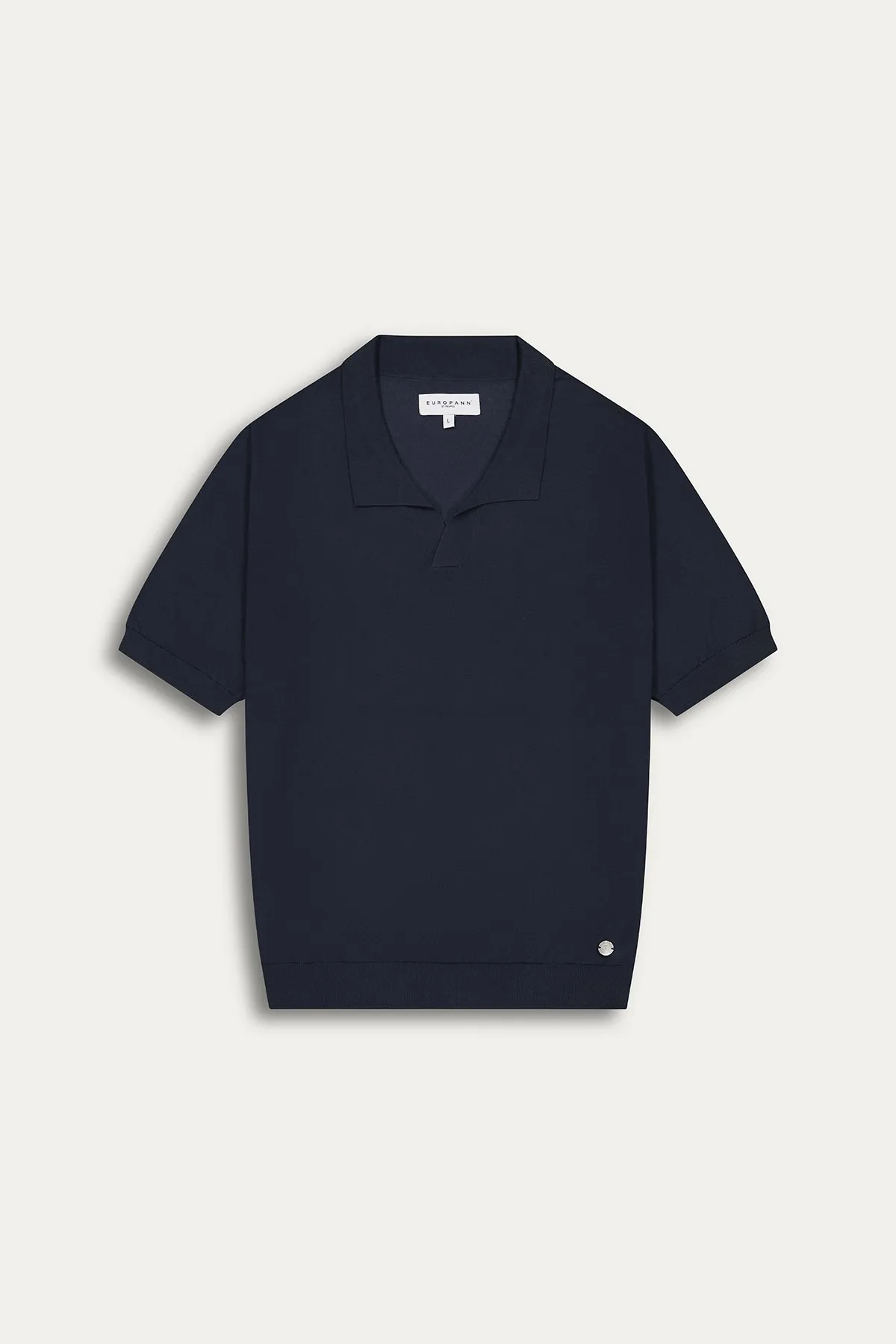 CORY - Fine knit navy polo