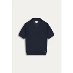 CORY - Fine knit navy polo