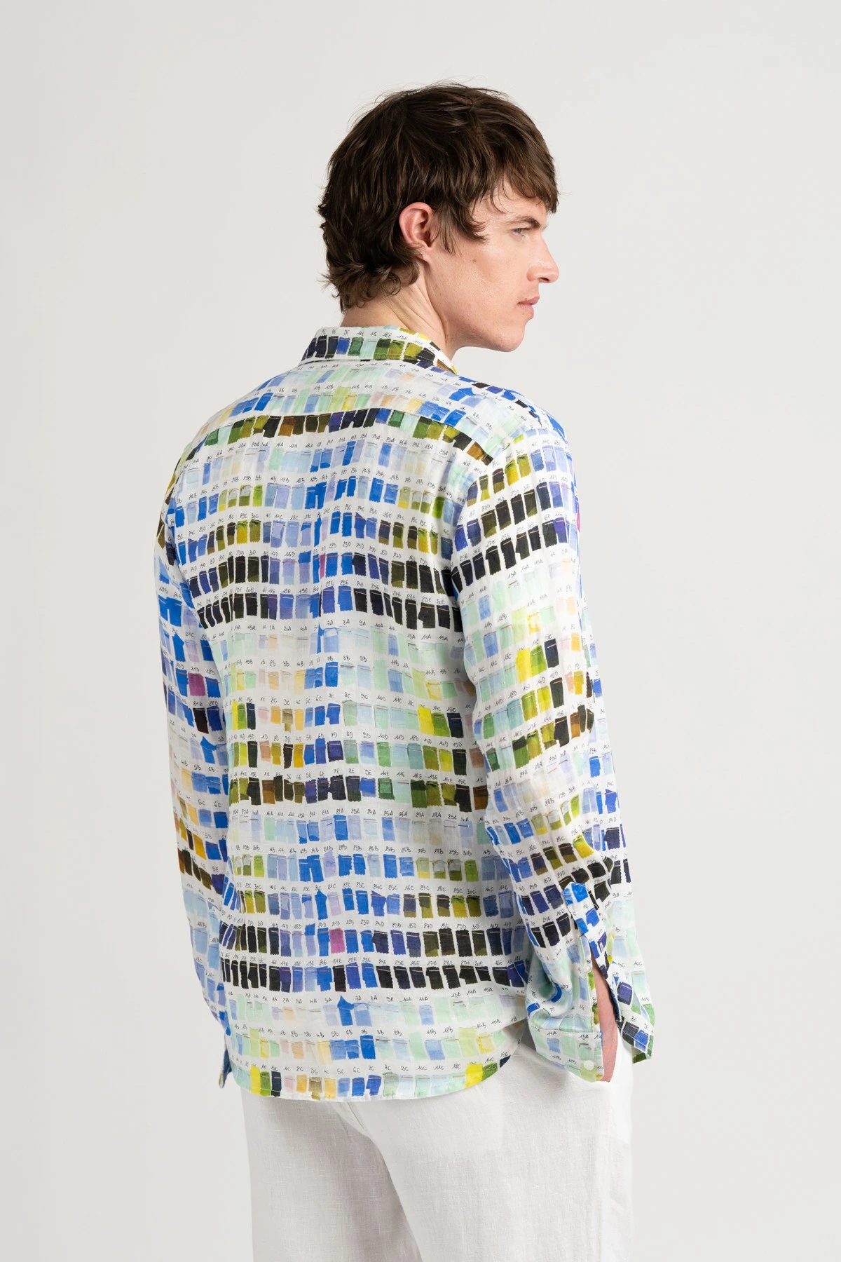 Chemise couleurs pantone Ross blanche en lin|Marque de qualité - Europann