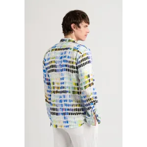 Chemise couleurs pantone Ross blanche en lin|Marque de qualité - Europann