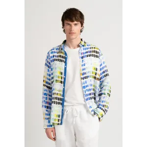 Chemise couleurs pantone Ross blanche en lin|Marque de qualité - Europann