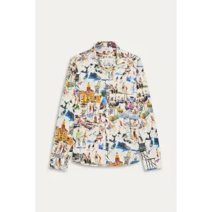 PLAYA - Linen shirt ecru St Tropez print ecru