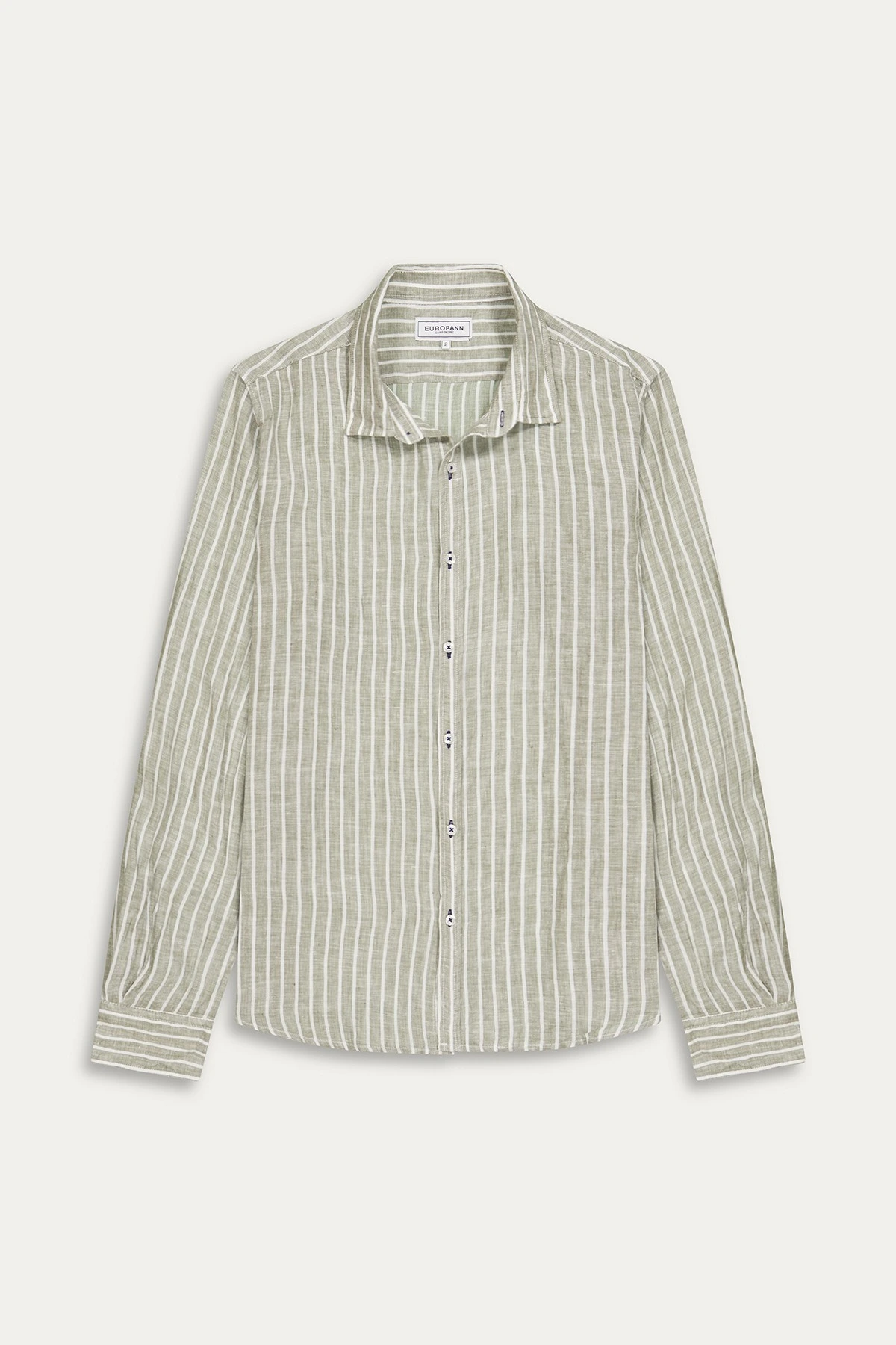Men's striped white linen shirt |Quality brand Europann