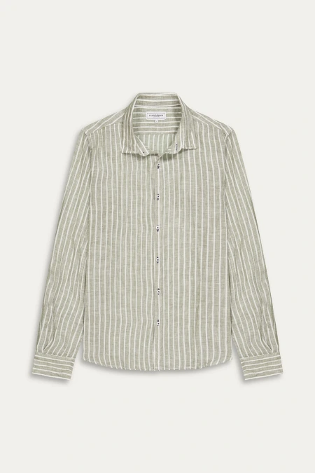Chemise homme rayures blanche coupe ajustée|Marque de qualité -Europann 