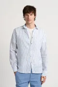 Men's striped white linen shirt |Quality brand Europann
