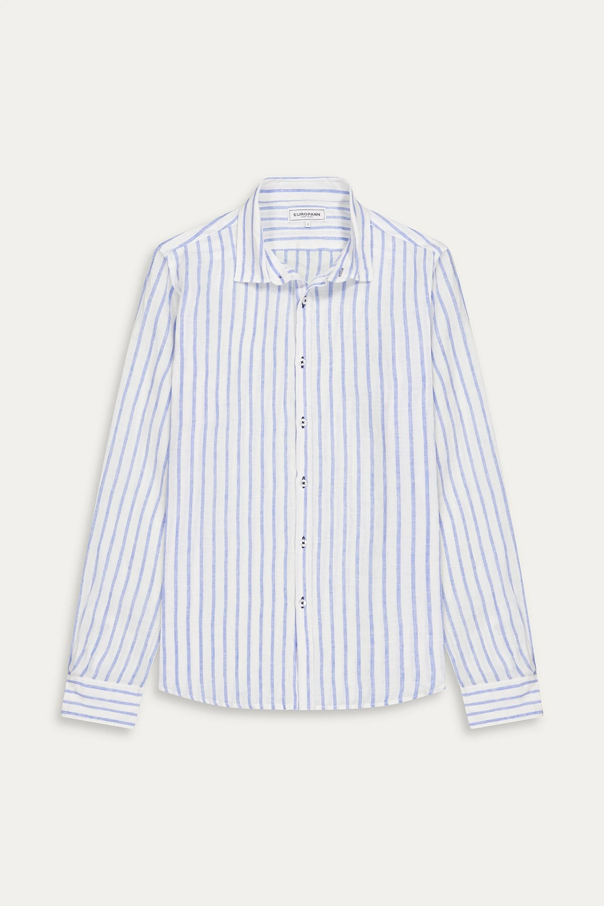 Men's striped white linen shirt |Quality brand Europann