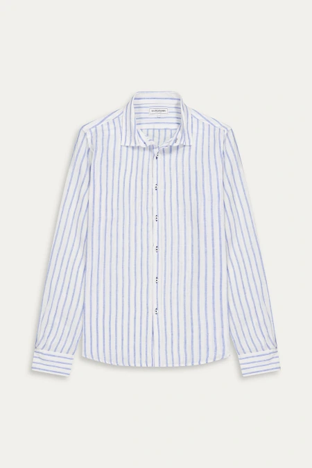 Chemise homme rayures bleu coupe ajustée|Marque de qualité -Europann