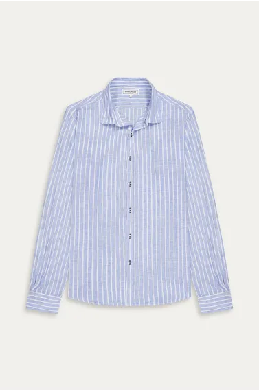 Chemise Homme rayures bleu coupe ajustée|Marque de qualité -Europann