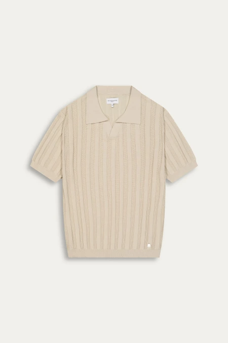 ELIH - Fine knit polo cream
