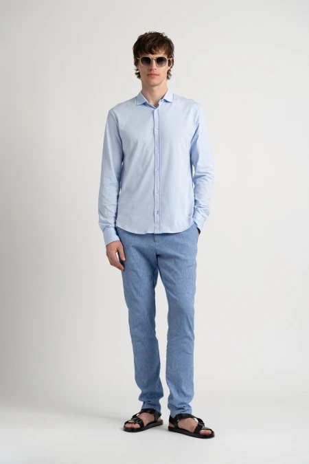 Sky blue color long sleeves shirt for men | Quality brand Europann