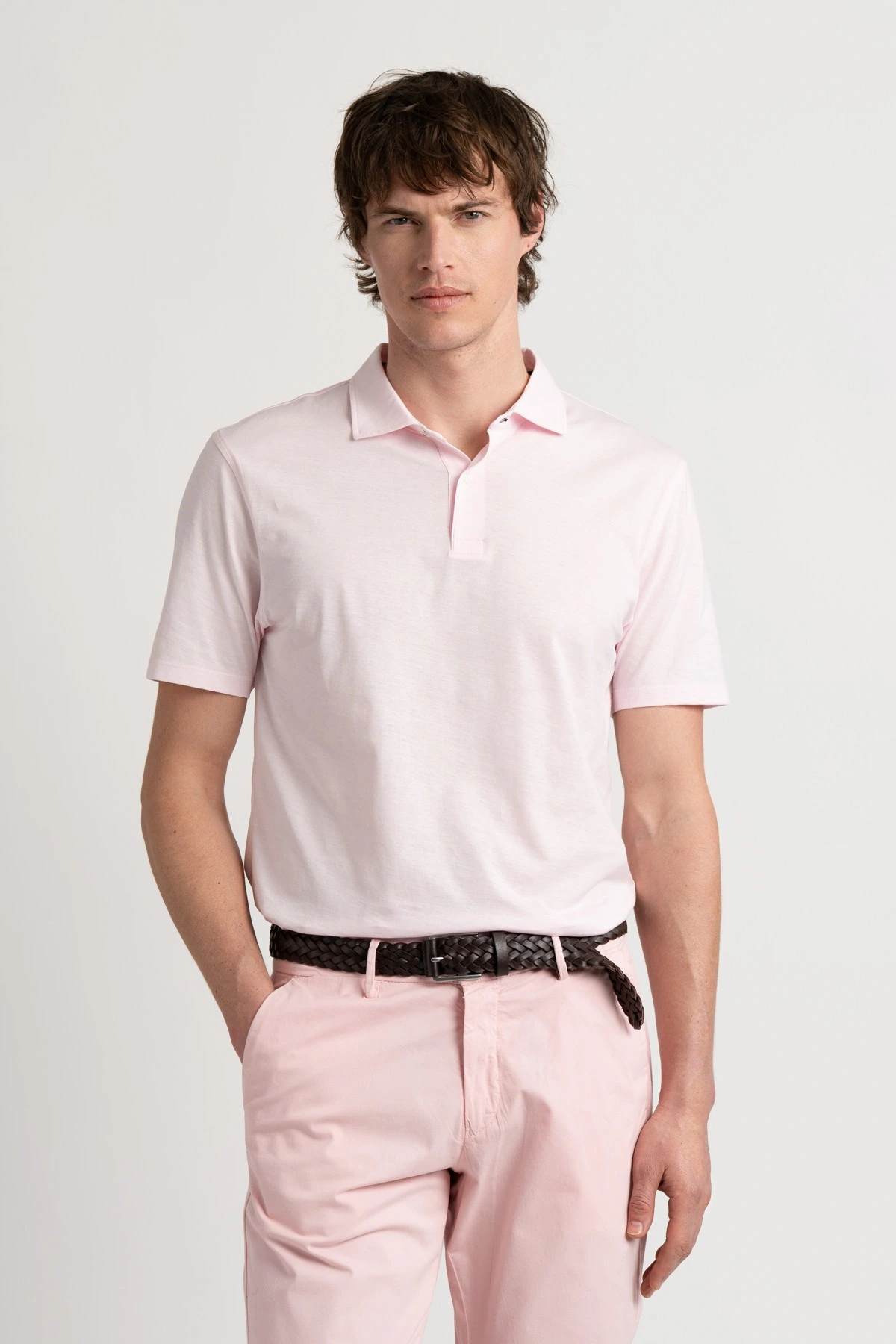 Pink color short sleeves polo for men | Quality brand Europann 
