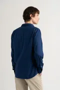 VARDY - Casual cotton voile shirt navy blue
