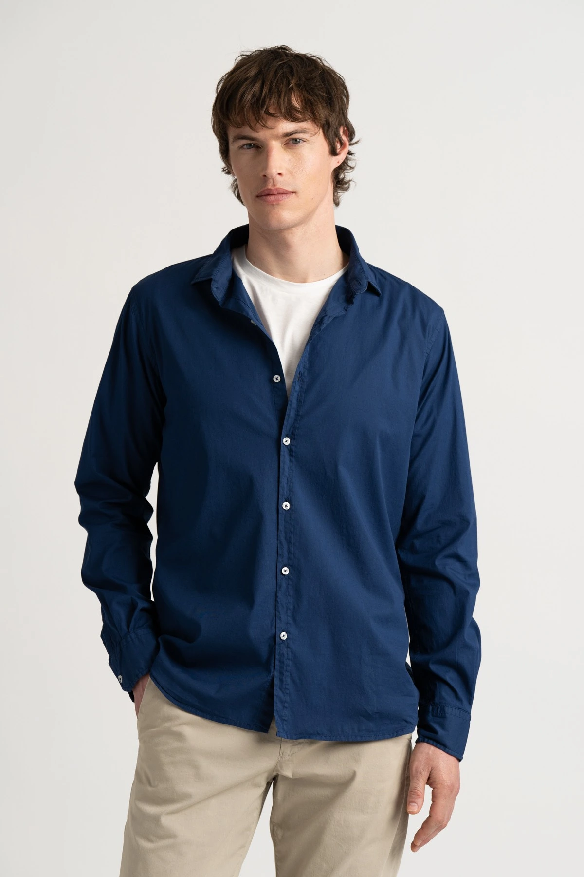 VARDY - Casual cotton voile shirt navy blue