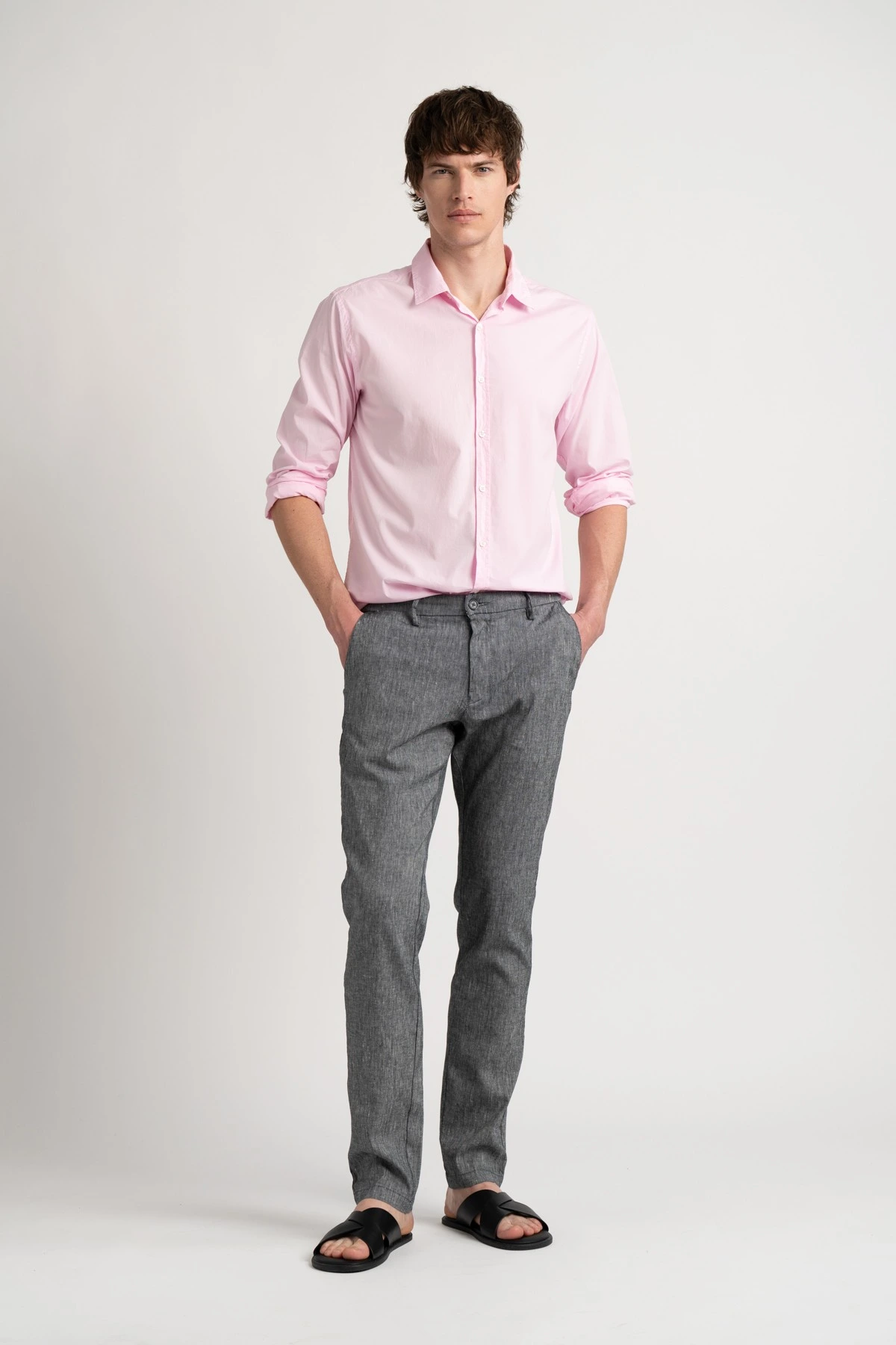 Plain pink color long sleeves shirt for men | Quality brand Europann
