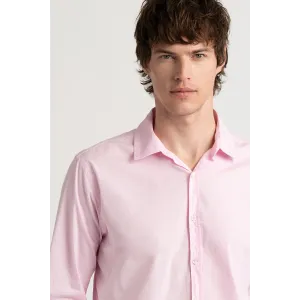 Chemise Homme manches longues unie rose slimfit|Europann