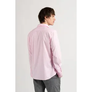 Chemise Homme manches longues unie rose slimfit|Europann