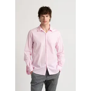 Chemise Homme manches longues unie rose slimfit|Europann