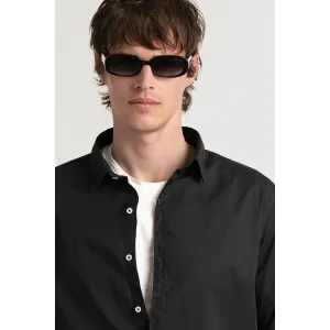 Chemise Homme manches longues unie noire slimfit|Europann 