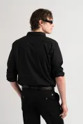Plain black color long sleeves shirt for men | Quality brand Europann 