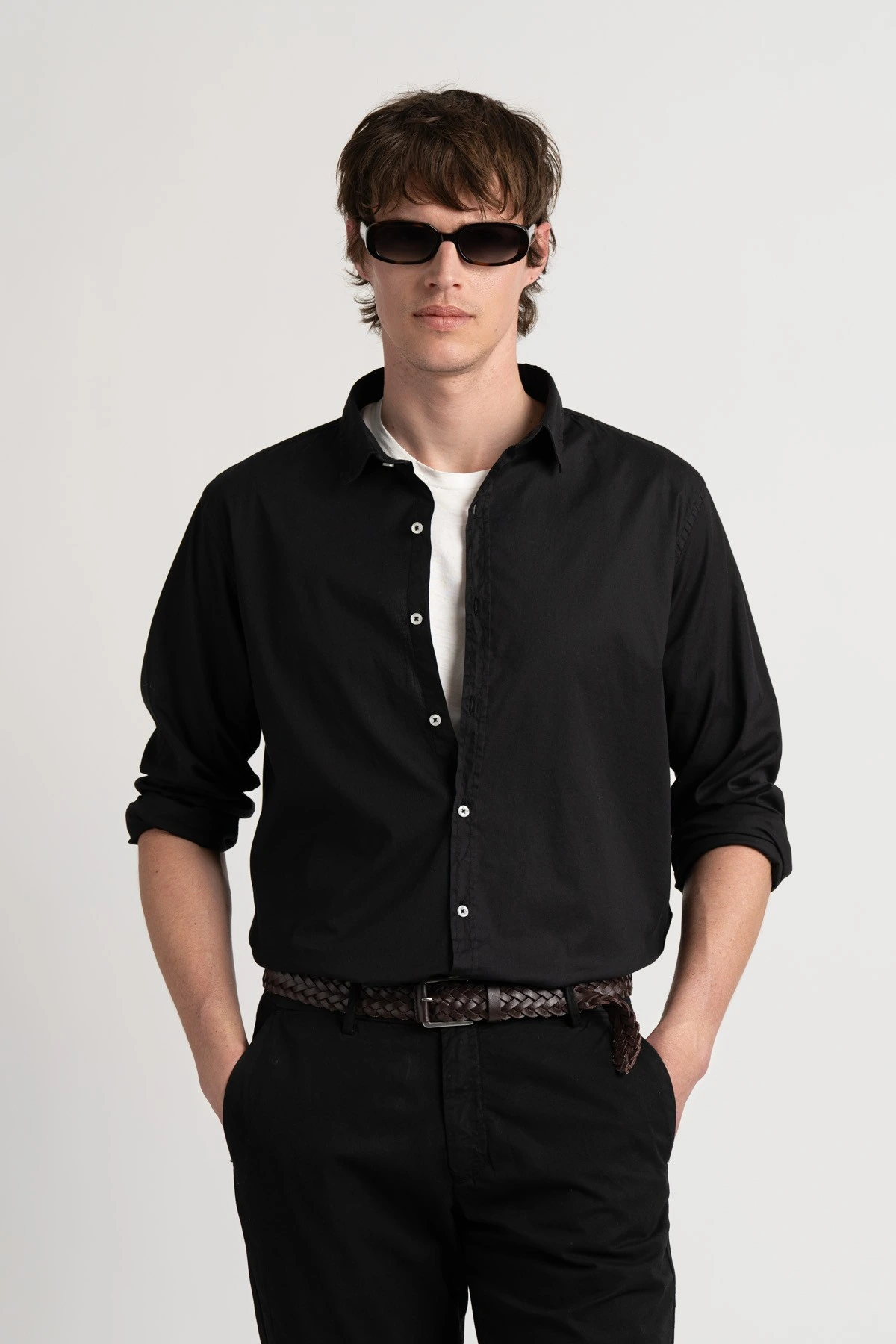 Plain black color long sleeves shirt for men | Quality brand Europann 