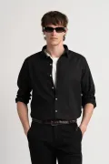 Plain black color long sleeves shirt for men | Quality brand Europann 