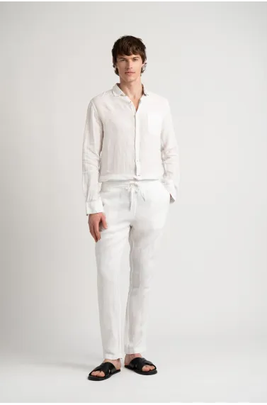 ROMA - White relaxed linen pants