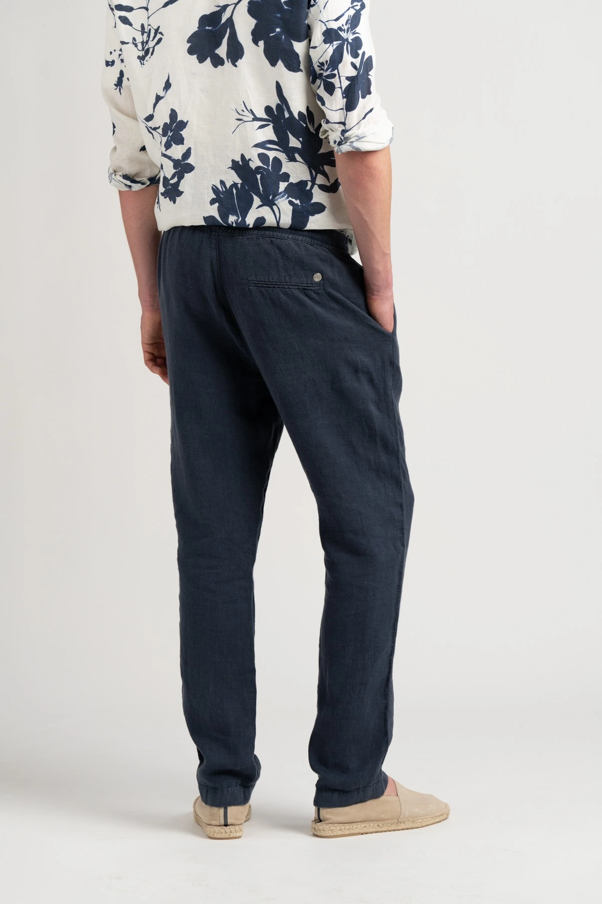 ROMA - Navy relaxed linen pants