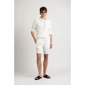 NAPOLI - White relaxed linen shorts