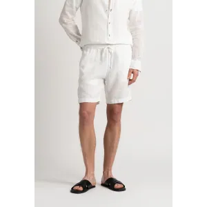 NAPOLI - White relaxed linen shorts