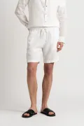 NAPOLI - White relaxed linen shorts