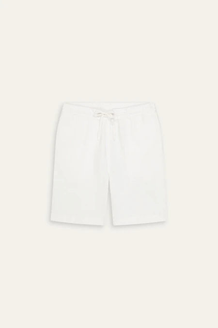 NAPOLI - White relaxed linen shorts