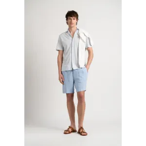 NAPOLI - Sky blue relaxed linen shorts