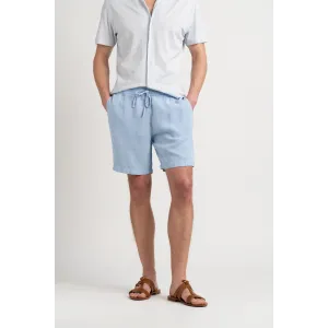 NAPOLI - Sky blue relaxed linen shorts