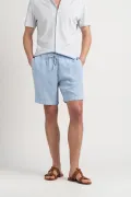 NAPOLI - Sky blue relaxed linen shorts
